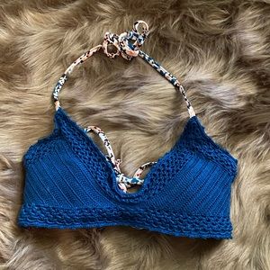 Crochet Blue Bikini Top